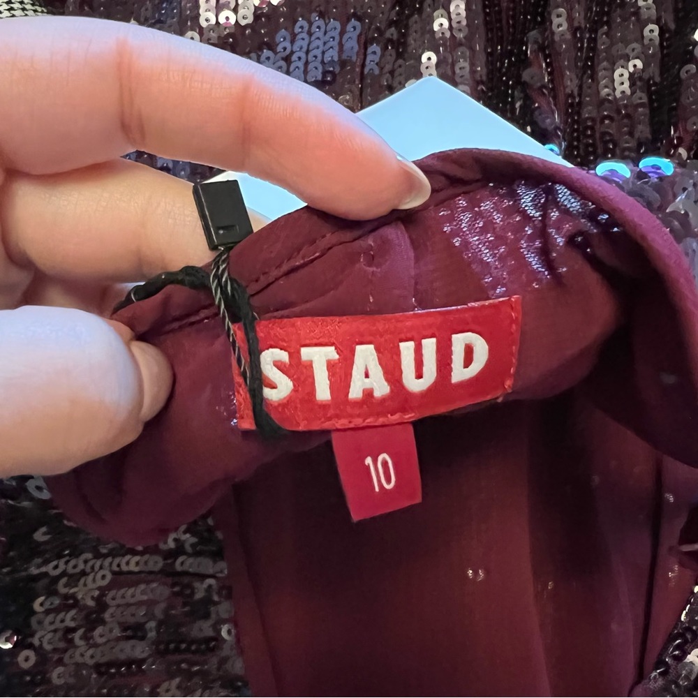 STAUD Sequin Mini Dress sz 10 - Picture 9 of 16